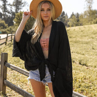 Flounce Sleeve Kimono Wrap