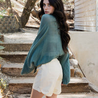 Flounce Sleeve Kimono Wrap