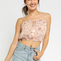 Coral Floral Crop Tank