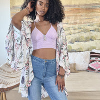 Tropical Drape Sleeve Kimono