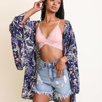 Tropical Drape Sleeve Kimono