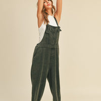 Washed Black Overalls
