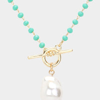 Pearl Pendant Toggle Necklace