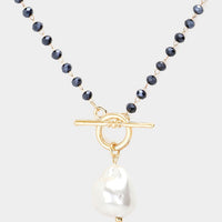 Pearl Pendant Toggle Necklace