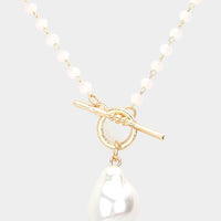 Pearl Pendant Toggle Necklace