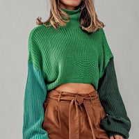 Waffle Knit Crop Sweater