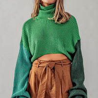 Waffle Knit Crop Sweater