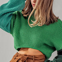 Waffle Knit Crop Sweater