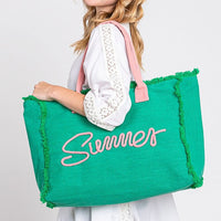 Summer Fringe Canvas Tote