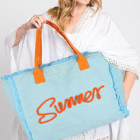 Summer Fringe Canvas Tote