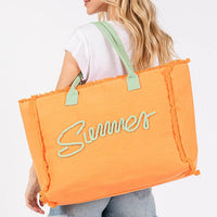 Summer Fringe Canvas Tote