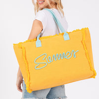 Summer Fringe Canvas Tote