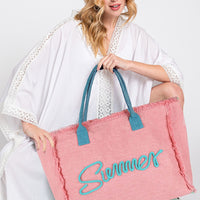 Summer Fringe Canvas Tote