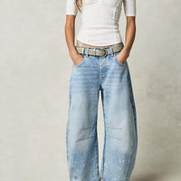 Low Rise Barrel Denim