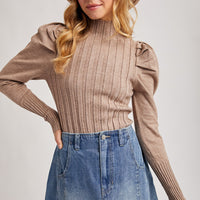 Puff Sleeve Knit Top