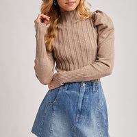 Puff Sleeve Knit Top