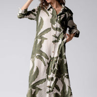 Palm Print Summer Dress
