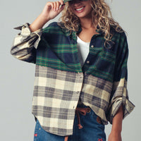 Half Gradient Flannel Shirt