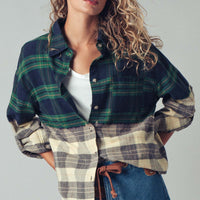 Half Gradient Flannel Shirt