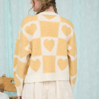 Heart Checkered Sweater
