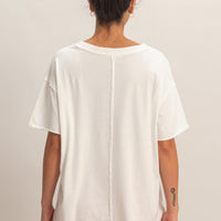 Washed V-Neck Oversized Tee