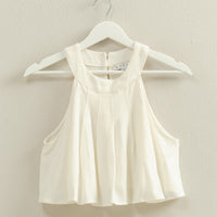 Pleated Ruffle Crop Top