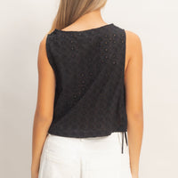 Sleeveless Eyelet Top