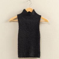 Fuzzy Knit High Neck Top