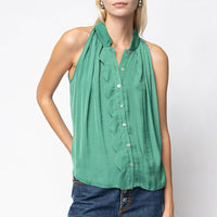 Scallop Button Up Blouse