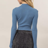Ribbed Mock Neck Long Sleeve