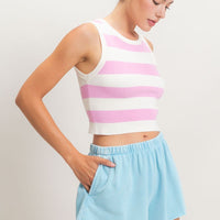 Striped Knit Crop Top