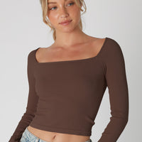 Long Sleeve Square Neck