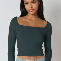 Long Sleeve Square Neck