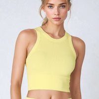 Ribbed High Neck Crop