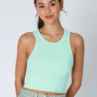 Ribbed High Neck Crop