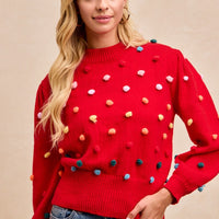 Pom Pom Knit Top