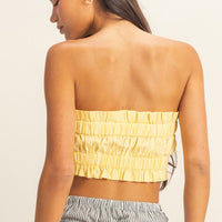 Shirred Bandeau Crop Top