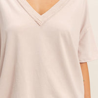 Washed V-Neck Oversized Tee