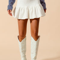 Textured Mini Balloon Skort