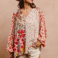 Floral Peasant Top