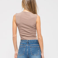Mock Neck Sleeveless Crop