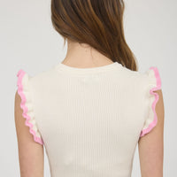 Knit Ruffle Sleeve Top