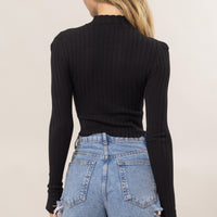 Ribbed Mock Neck Long Sleeve