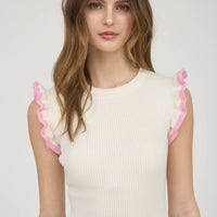 Knit Ruffle Sleeve Top