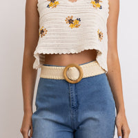 Raffia Round Belt