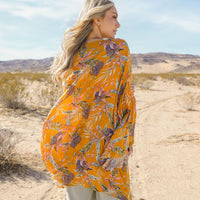 Tropical Drape Sleeve Kimono
