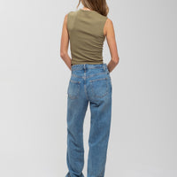 Mock Neck Sleeveless Crop