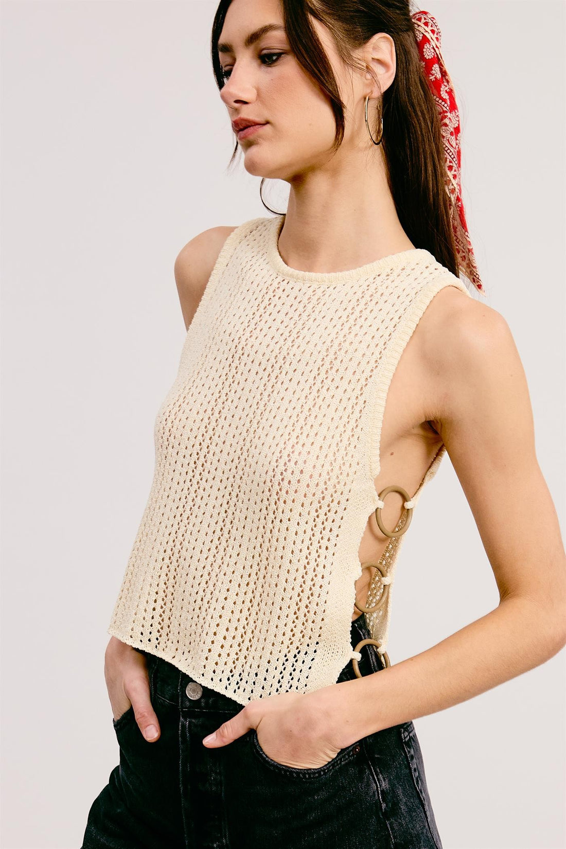 Side Ring Crochet Tank