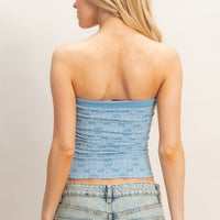 Strapless Jacquard Top