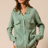 Mineral Washed Waffle Shacket